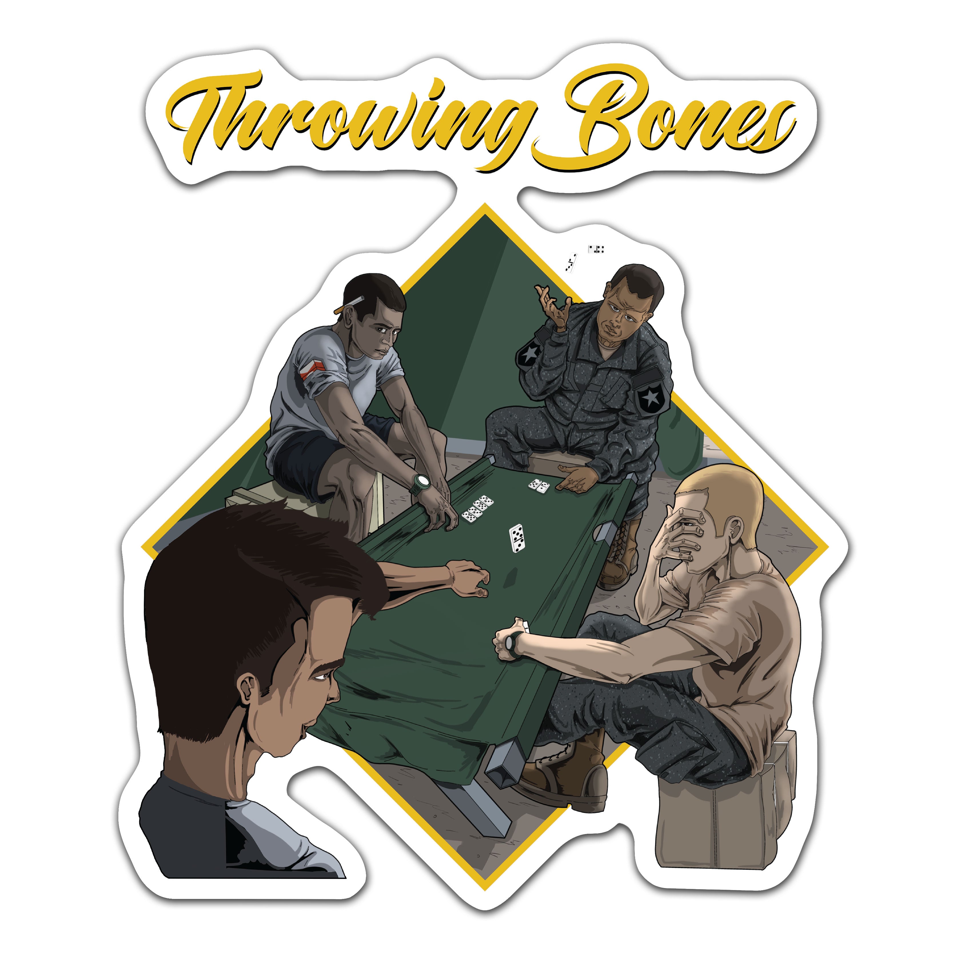 Throwing Bones Sticker