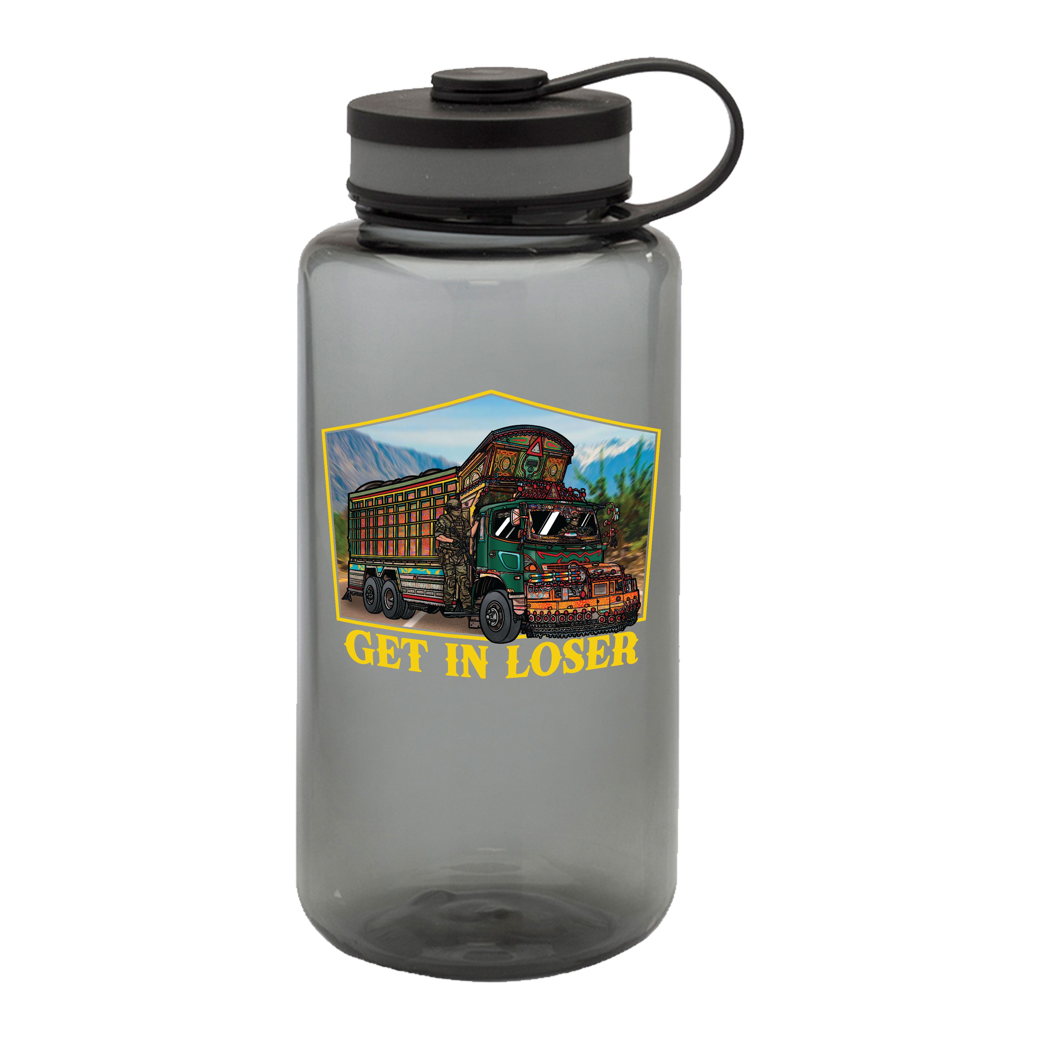 Jingle Truck Yellow Water Bottle