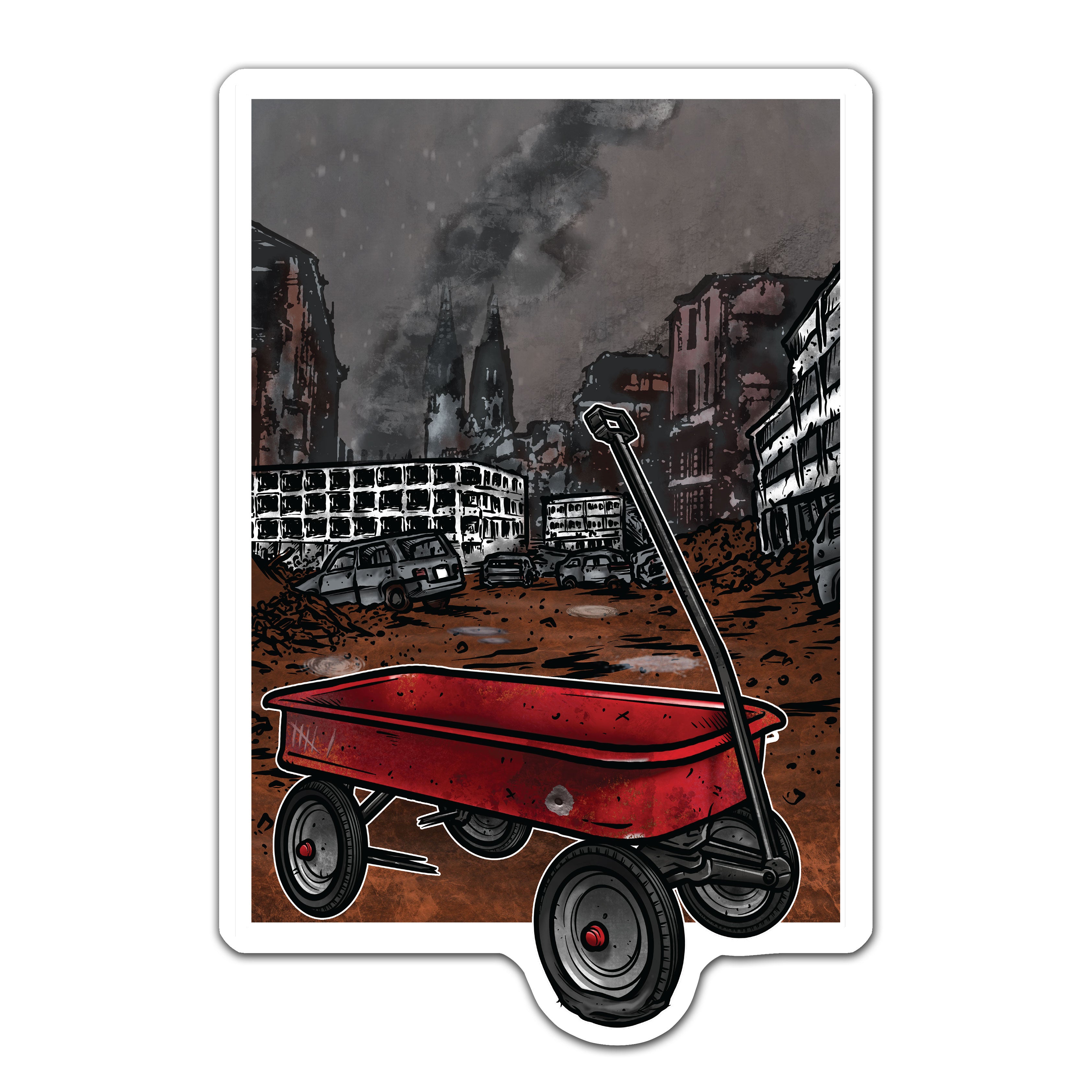 Little Red Wagon Sticker